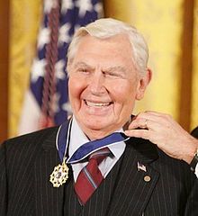 Andy Griffith being awarded the Presidential Medal of Freedom in 2005 (Wikimedia Commons).