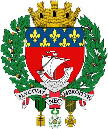 Coat of arms of the city of Paris with the motto Fluctuat Nec Mergitur.