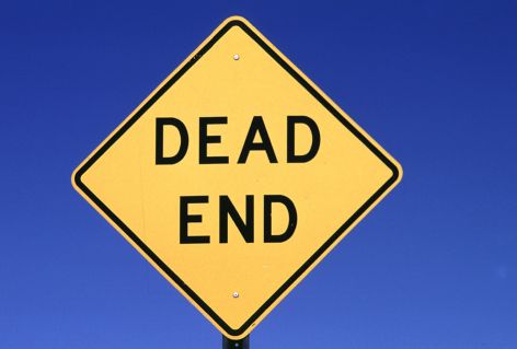 Dead end sign illustrating the need for the end to cruelty.