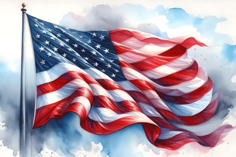 An illustration of a U.S. flag to illustrate the editorial An Open Letter to the President-Elect.