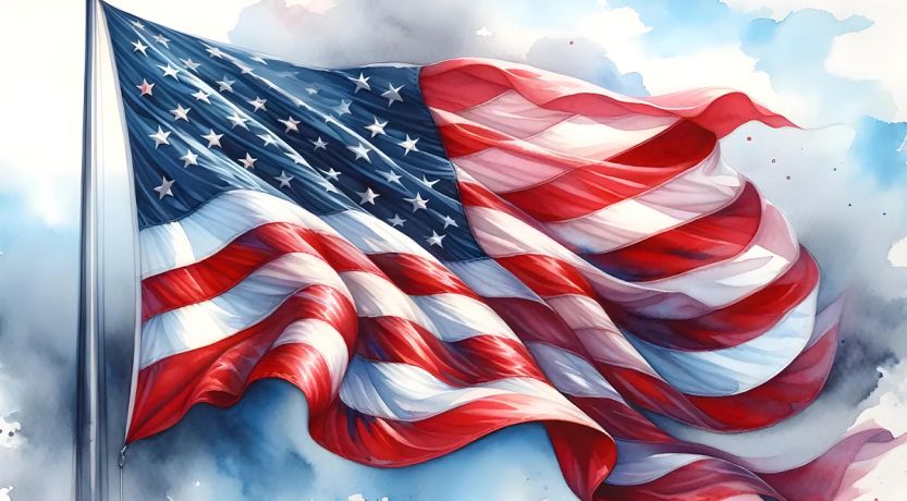 An illustration of a U.S. flag to illustrate the editorial An Open Letter to the President-Elect.