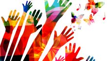 Illustration of colorful hands and butterflies to illustrate the article 