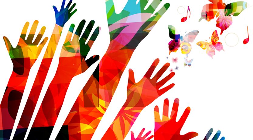 Illustration of colorful hands and butterflies to illustrate the article 