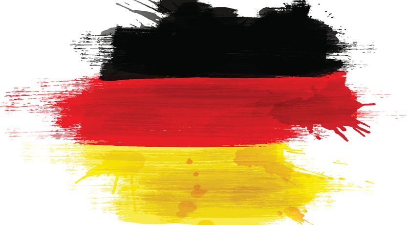 Graphic with colors of Germany's flag to illustrate the article