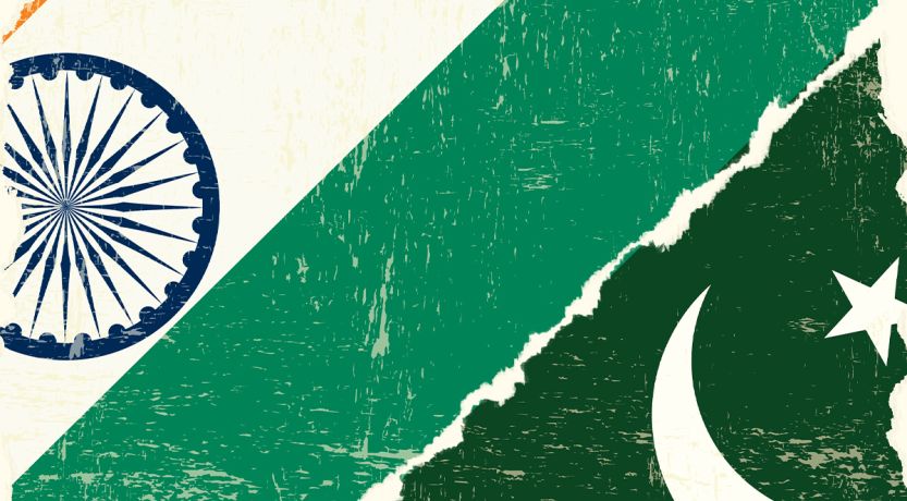 A graphic combining the flags of India and Pakistan to illustrate the article 