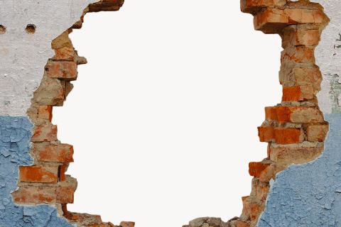 Image of a gap in a wall to illustrate the article 