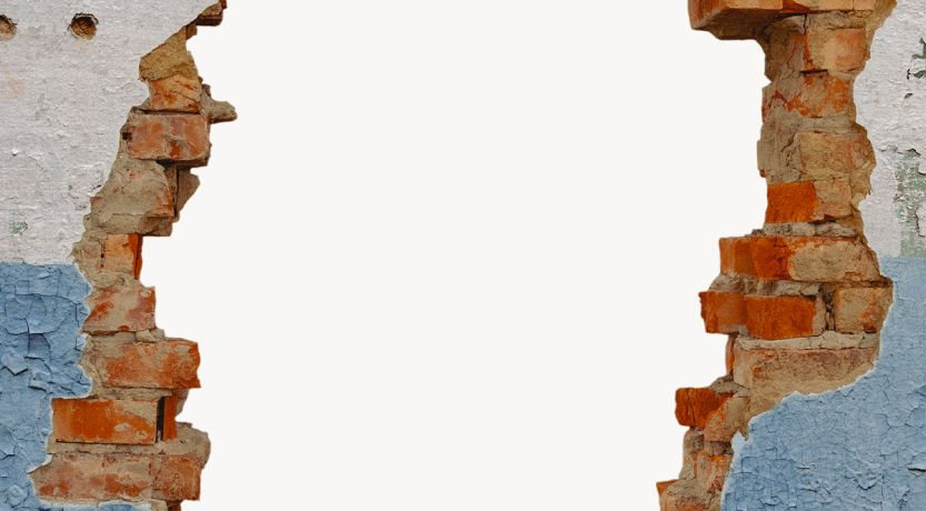 Image of a gap in a wall to illustrate the article 