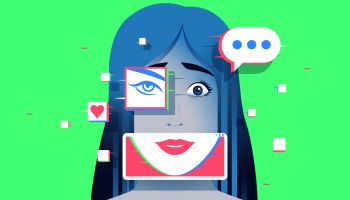 Composite graphic of a female face to illustrate the article 