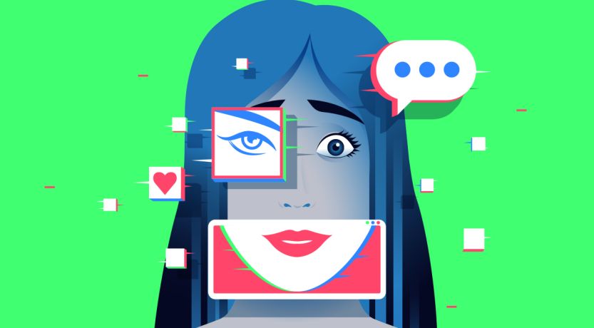 Composite graphic of a female face to illustrate the article 