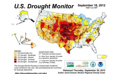 U.S. Drought Monitor map from Drought.gov illustrating 