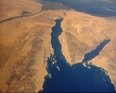 Egypt and the Sinai Peninsula from space (NASA photo).
