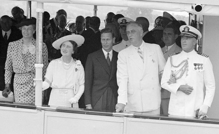 The King and Queen with the Roosevelt's during their June 1939 visit to the United States. 