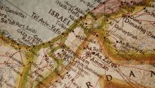 Modern political map of the area of the Holy Land