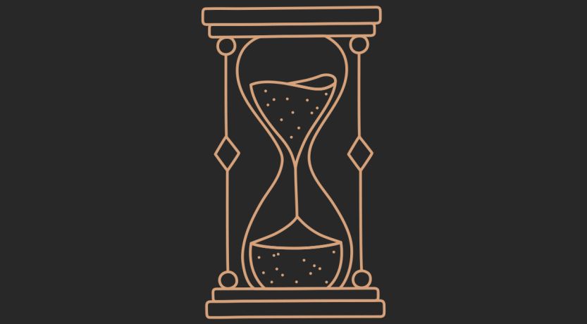 How Long, O Lord? Artwork of an hourglass.
