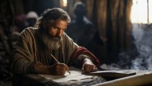 Photo of bearded man writing at a table to represent the apostle Paul, illustrating the article “I Have Kept the Faith”
