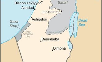Map of Israel and Gaza from CIA World Factbook.