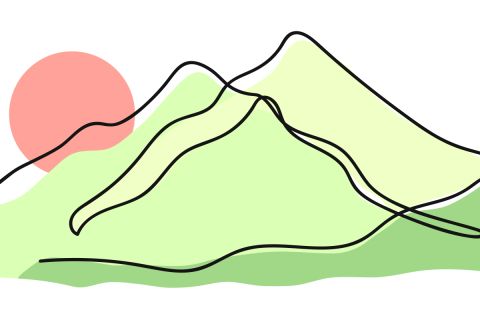 Artwork of mountains and sun to illustrate the article Jesus Preaches the Sermon on the Mount