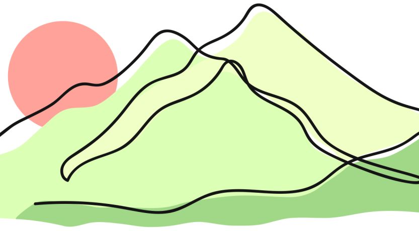 Artwork of mountains and sun to illustrate the article Jesus Preaches the Sermon on the Mount