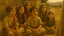 Jesus the Teacher: How Did Jesus Teach? Graphic of little children in first century clothing listening