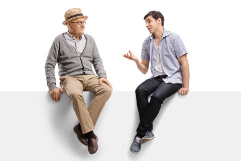 “Let No One Despise Your Youth”: Six Elements of Earning Respect. Photo of older man and younger man talking.