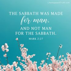 The Sabbath was made for man, and not man for the Sabbath.