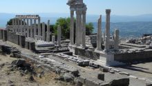 Ruins of the temple of Trajan at Pergamos.