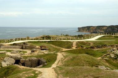 The Pointe du Hoc, above the D-Day beaches of Normandy, France.