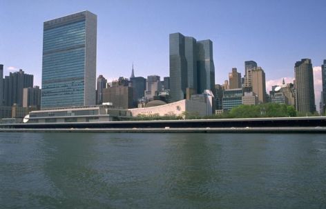 United Nations buildings in New York.