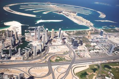 The view from above Dubai.