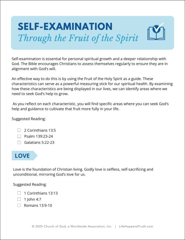 Self-Examination Through the Fruit of the Spirit