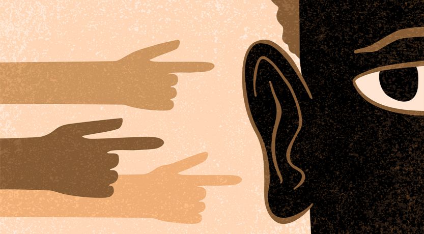 Illustration of hands pointing at a face, to illustrate the article What Does the Bible Say About Persecution?