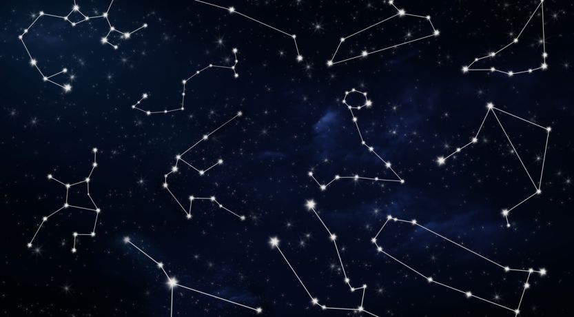 Graphic of star patterns connected by lines to illustrate the article What Does the Bible Say About Zodiac Signs?