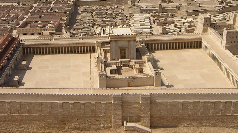 One important story in the Bible of Jesus’ childhood is the time He stayed behind at the temple (temple model photo by David Treybig).