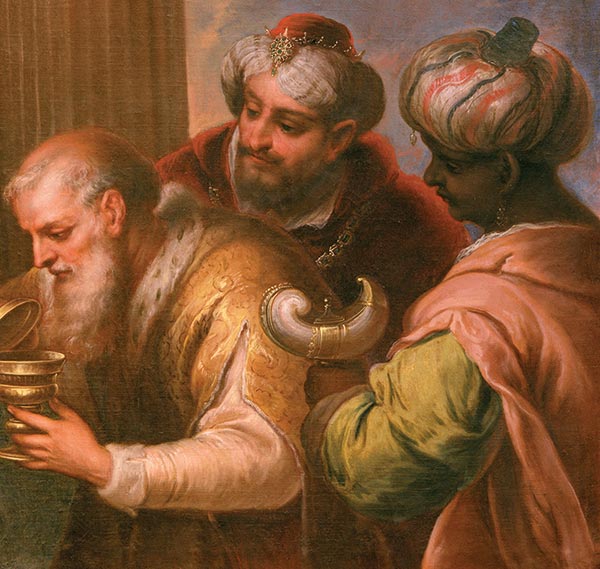 <p>Three wise men are represented in different art forms. From top to bottom: Gypsum figurines, artist unknown; <em>The Adoration of Magi</em> by Pedro Atanasio Bocanegra.</p>