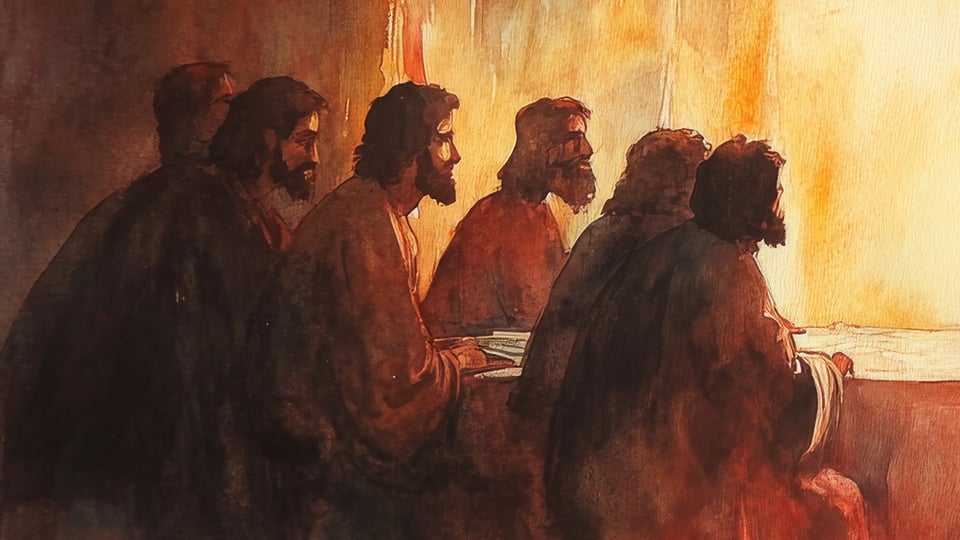 Illustration of men looking attentively across a room, to illustrate the article 