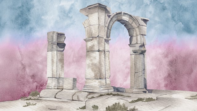 Illustration of ancient ruins