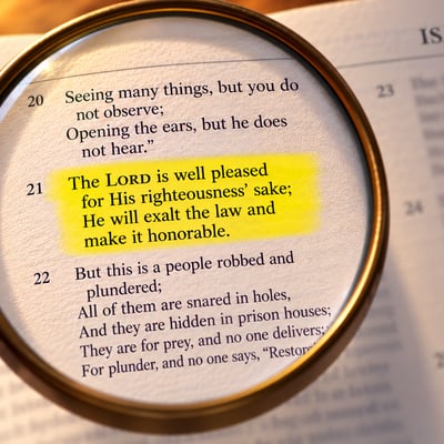 The Meaning of Isaiah 42:21: He Will Exalt the Law and Make It Honorable