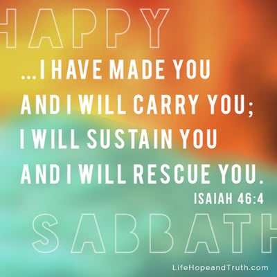 ...I have made you and I will carry you; I will sustain you and I will rescue you.