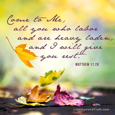 Come to Me, all you who labor and are heavy laden, and I will give you rest.
