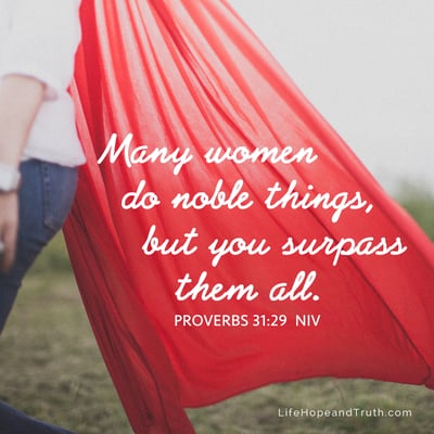 Many women do noble things, but you surpass them all.