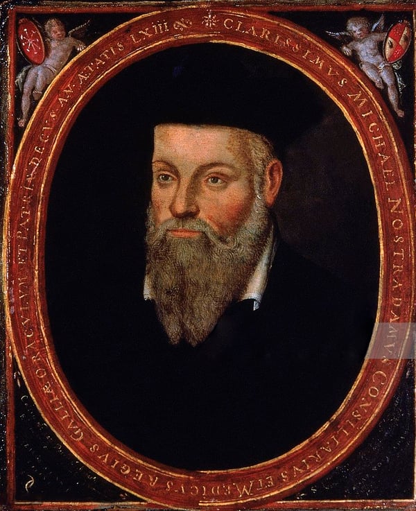 <p>A painting of Nostradamus by his son (credits: C&eacute;sar de Notre-Dame, Public domain, via Wikimedia Commons).</p>