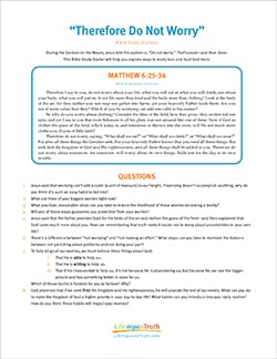 “Therefore Do Not Worry”