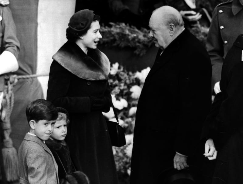 Elizabeth II and Winston Churchill