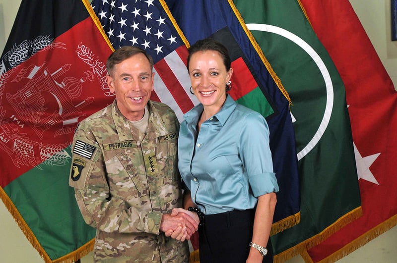 David Petraeus and Paula Broadwell (U.S. Navy photo from Wikimedia Commons)