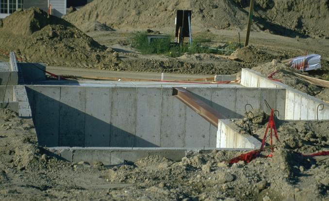 Foundation of a building.