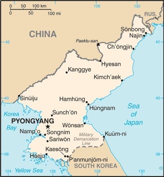 Map of North Korea