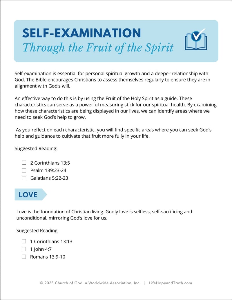 Self-Examination Through the Fruit of the Spirit