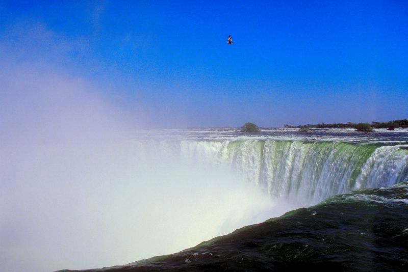 Waterfall representing United States rushing toward the fiscal cliff.