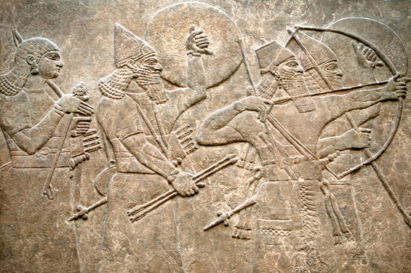Assyrian soldiers relief