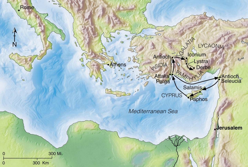 <p>Paul&rsquo;s first journey</p>